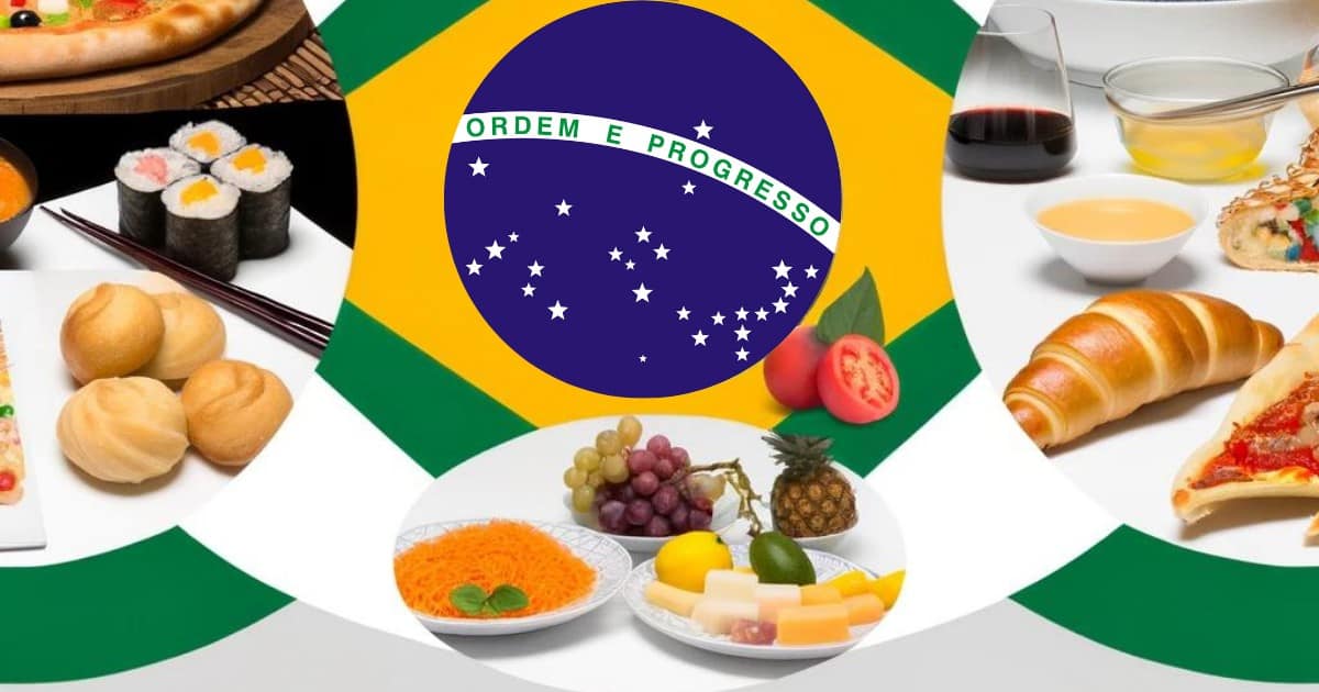 A vibrant visual celebrating the diversity of Brazilian cuisine — a fusion of regional flavors, traditions, and colors that define Brazil’s culinary identity.