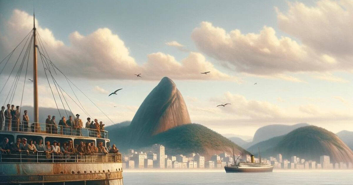 A vibrant visual representing the influence of immigrants on Brazilian cuisine — a fusion of global flavors that shaped Brazil’s diverse gastronomy.