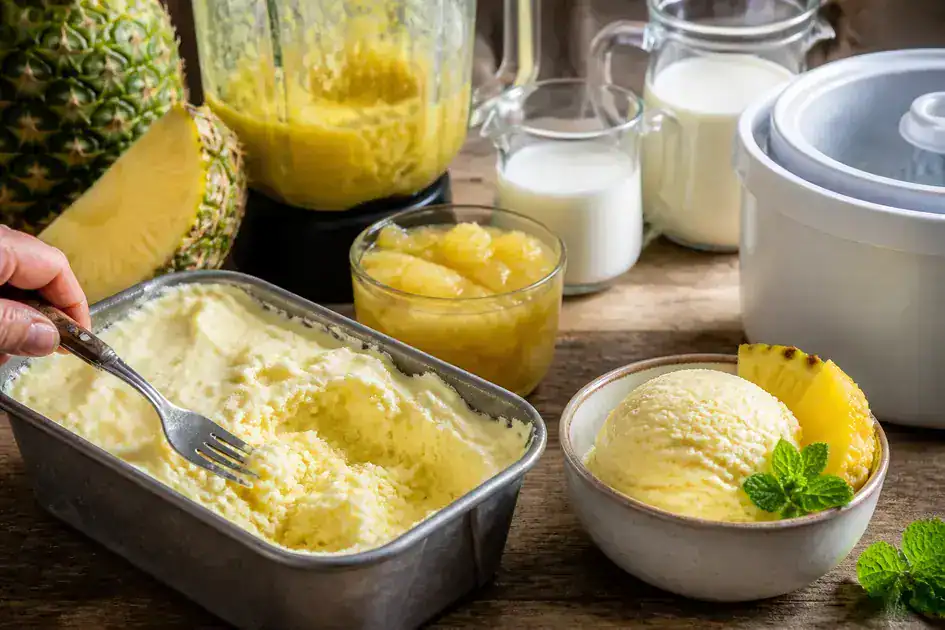 How to prepare natural pineapple ice cream