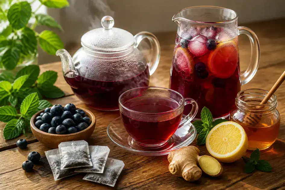 Ingredients and variations of blueberry tea