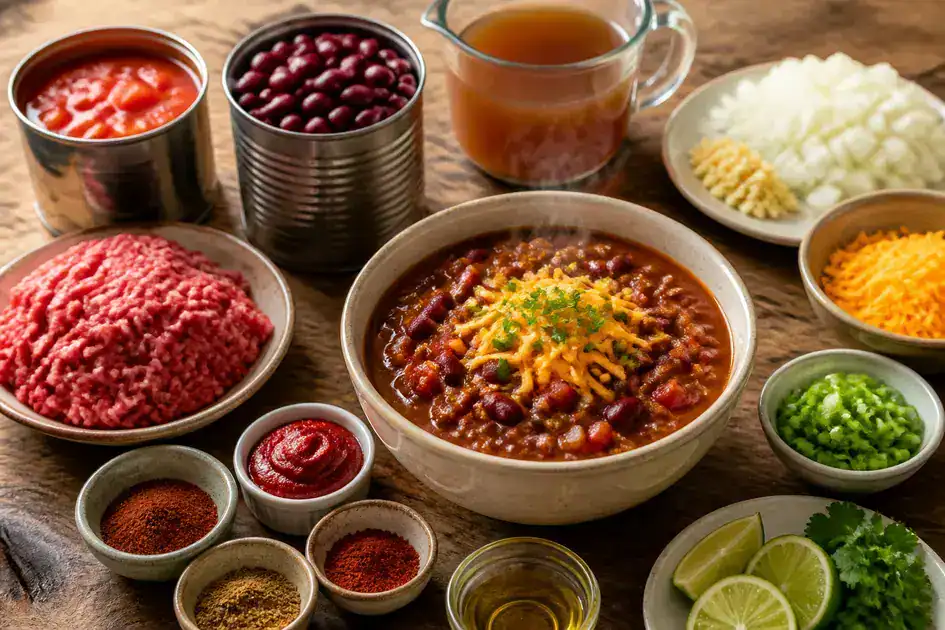 Ingredients for 10-minute homemade chili