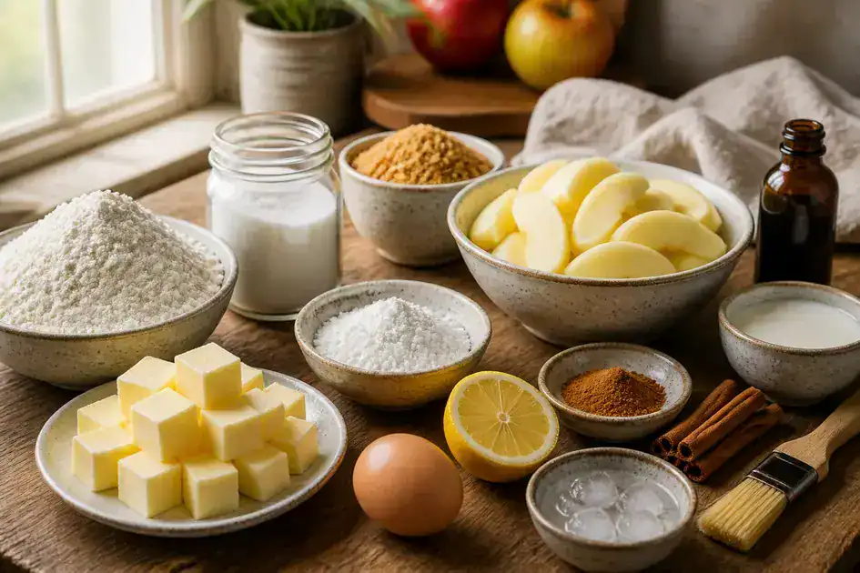 Ingredients of gluten-free apple pie