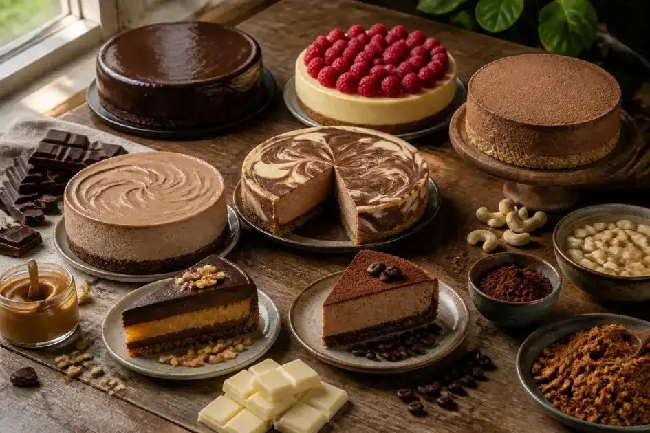 Variations of chocolate cheesecake