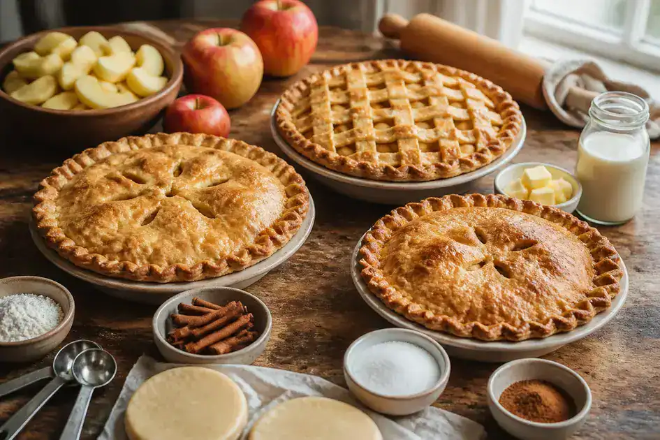 Variations of gluten-free apple pie (vegan, sugar-free)