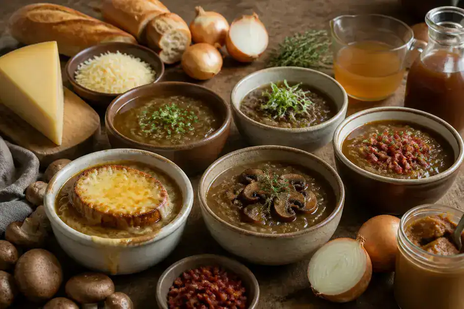Variations of onion soup