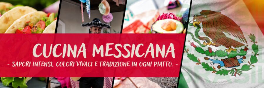 Piatti messicani tipici con tacos, guacamole e peperoncini colorati.