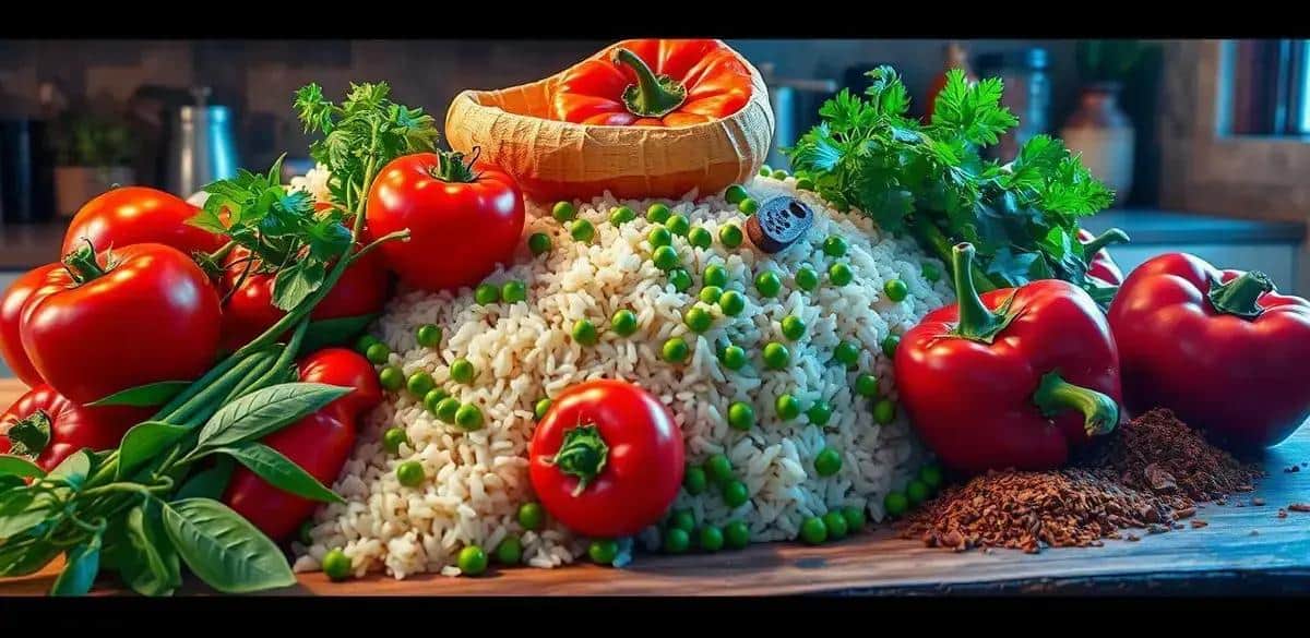Ingredientes do Arroz Mexicano