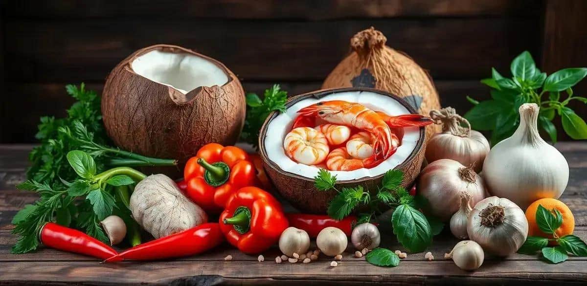 Ingredientes do Camarão no Coco