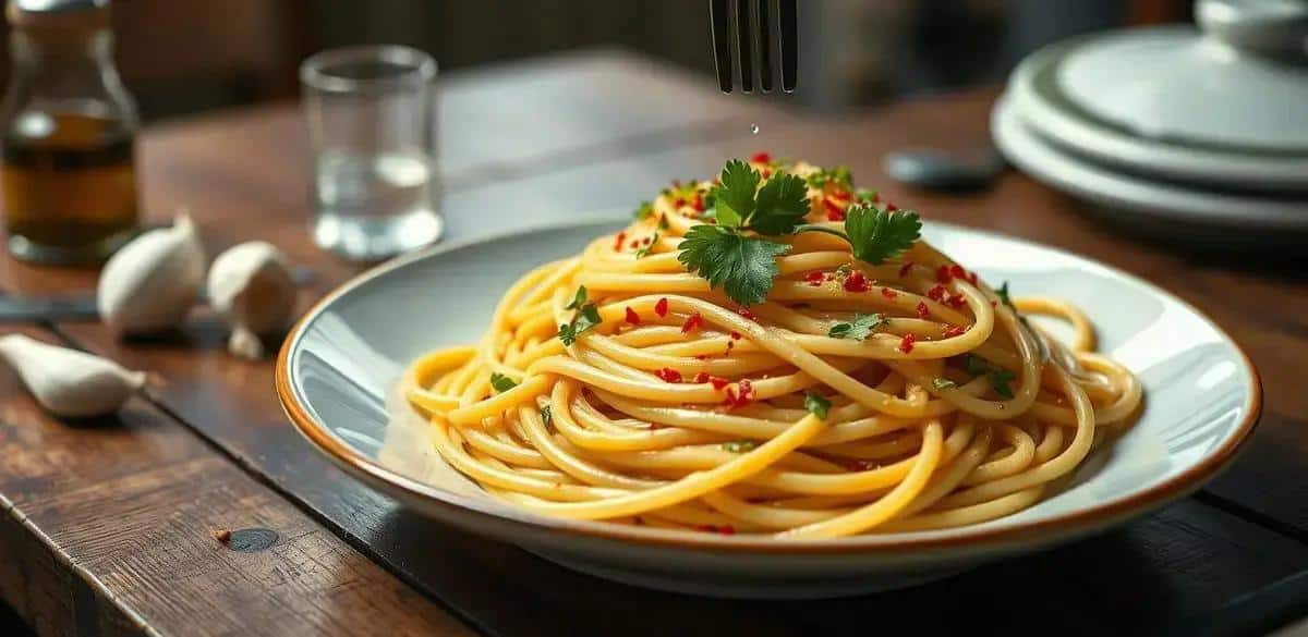 Ingredientes do Espaguete Alho e Óleo Prático