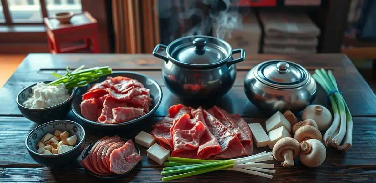 Ingredientes para o Sukiyaki