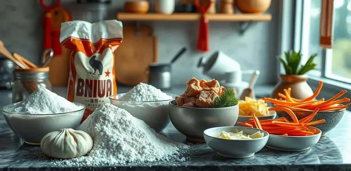 Ingredientes para Pão no Vapor (Baozi)
