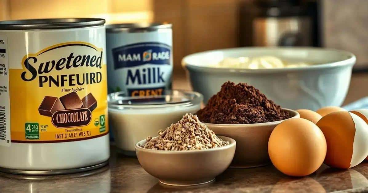 Ingredientes do Brigadeirão no Micro-ondas