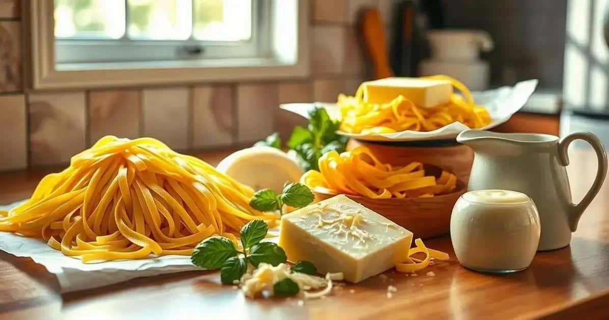 Ingredientes do Fettuccine Alfredo