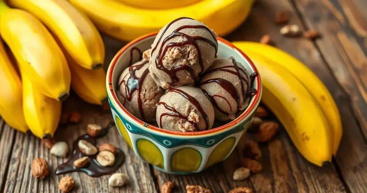 Ingredientes do Sorvete Caseiro de Banana com Chocolate