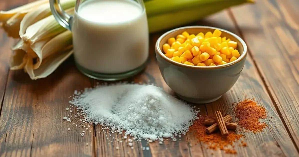 Ingredientes para o Mingau de Milho