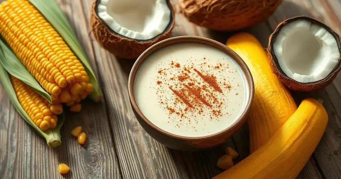 Mingau de Milho com Leite de Coco