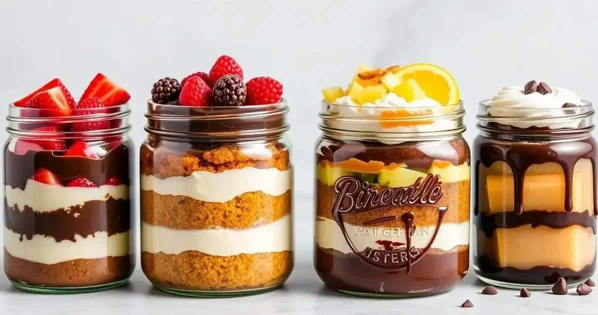 Variações do Bolo no Pote com Chantilly