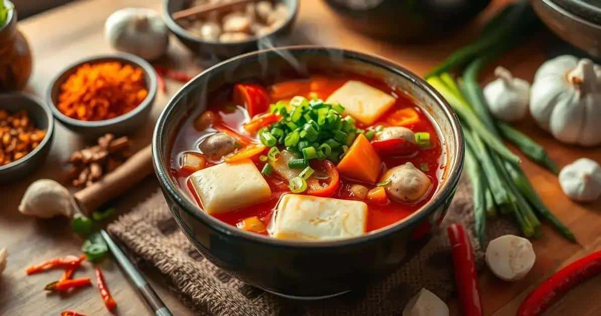 Ingredientes para o Sundubu Jjigae