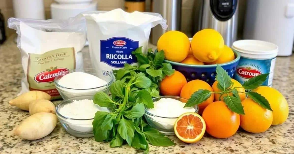 Ingredientes para os Cannoli Sicilianos