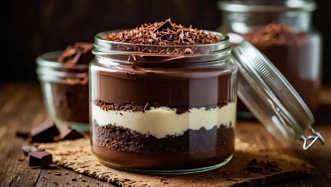 Bolo de Pote de Chocolate com Brigadeiro
