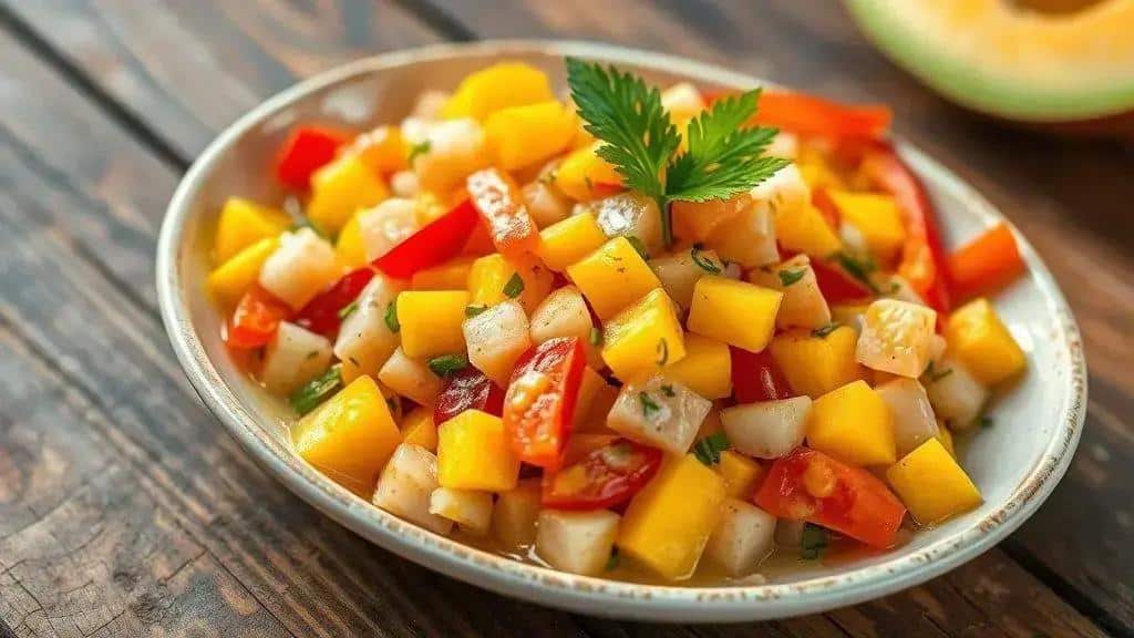 Ceviche de Manga com Pimentões