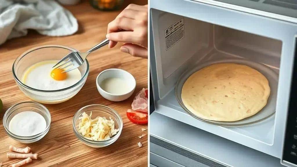 Como preparar a panqueca salgada de micro-ondas