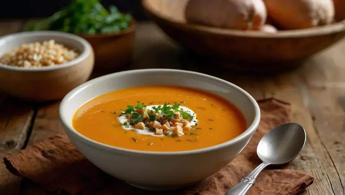 Como preparar a sopa de batata doce passo a passo