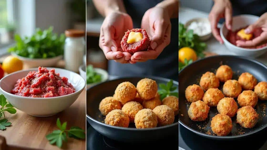 Como preparar bolinha de carne com queijo recheada
