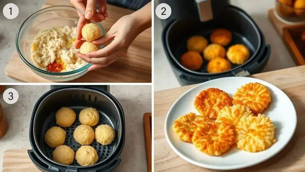 Como preparar bolinho de arroz na air fryer passo a passo