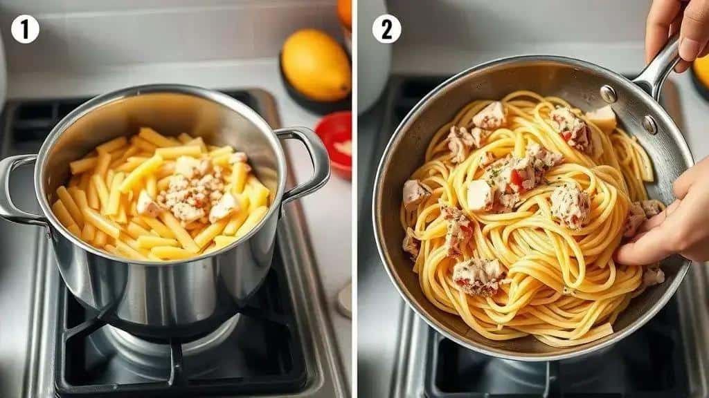 Como preparar macarrão com atum passo a passo