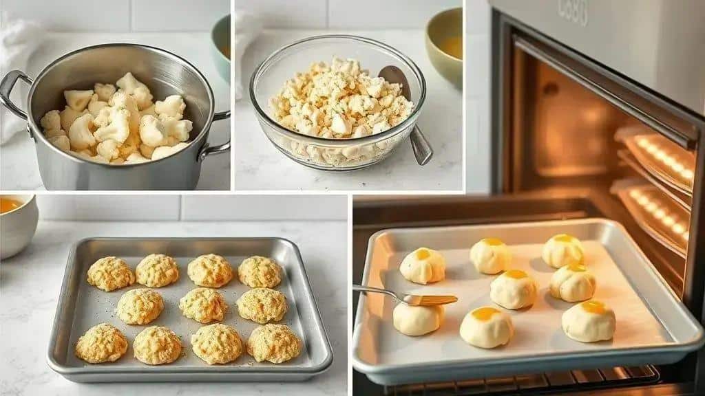 Como preparar o bolinho de couve-flor passo a passo