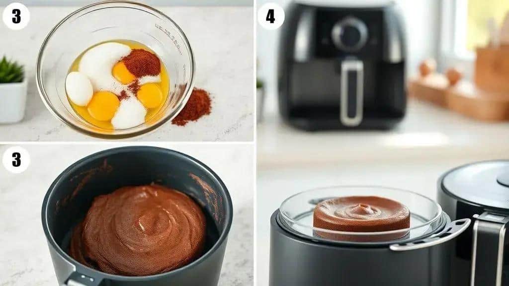Como preparar o bolo de chocolate na airfryer passo a passo