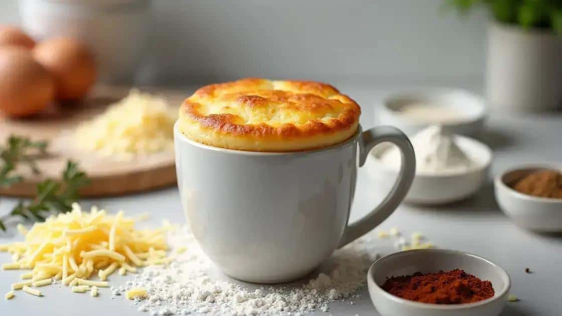 Como preparar o bolo salgado de queijo na caneca