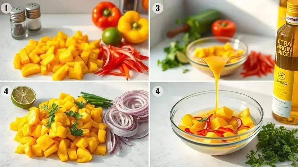 Como preparar o ceviche de manga passo a passo