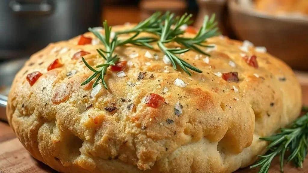 Focaccia com Alecrim e Sal Grosso