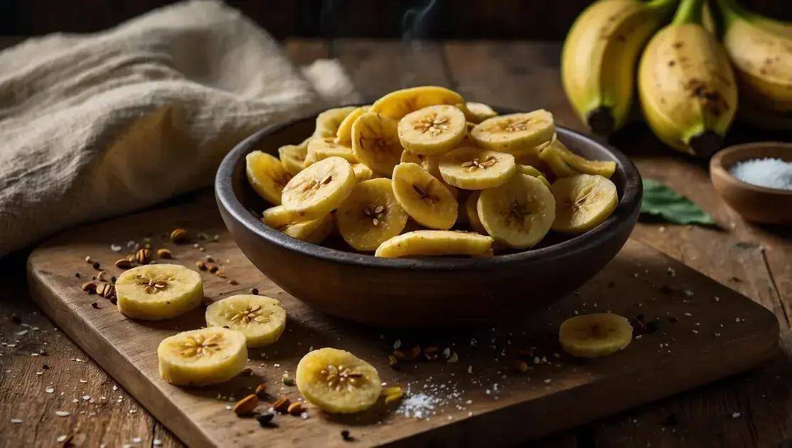 Ingredientes da banana chips salgada