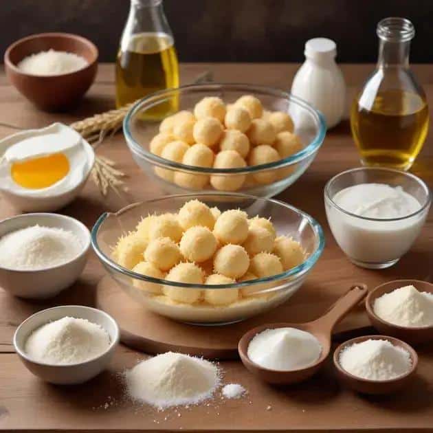 Ingredientes da bolinha de queijo
