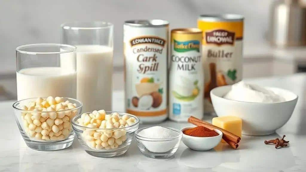 Ingredientes da canjica de micro-ondas
