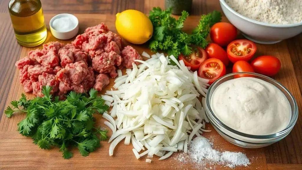Ingredientes da esfiha de carne aberta Ingredientes da esfiha de carne aberta