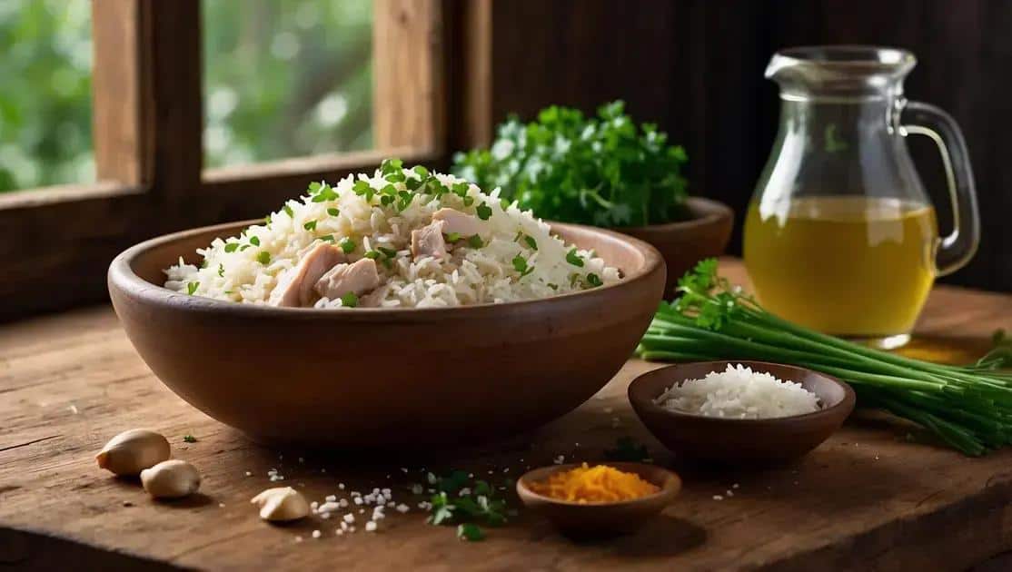 Ingredientes da galinhada goiana cremosa