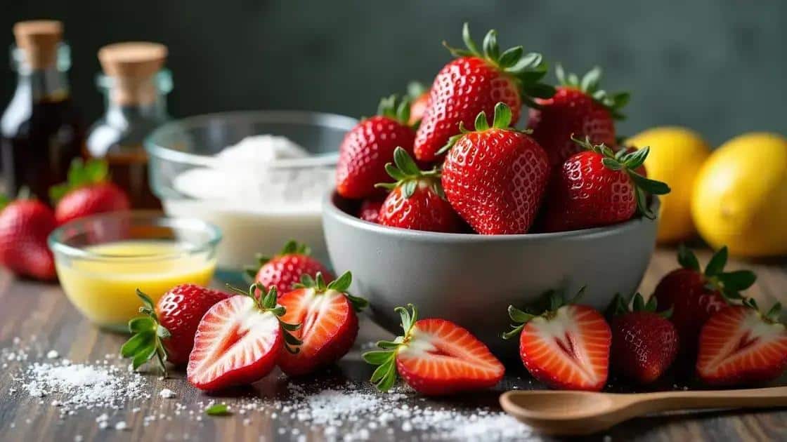 Ingredientes da geleia de morango caseira