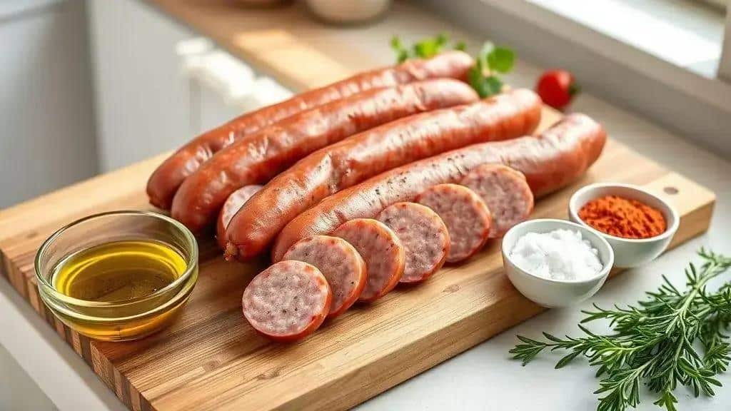Ingredientes da linguiça na air fryer