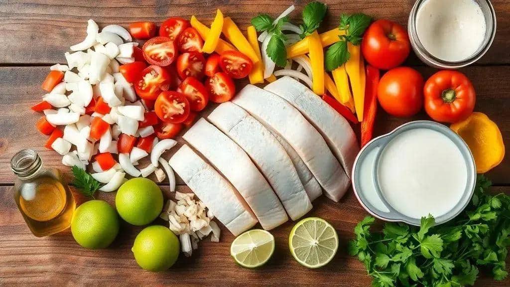 Ingredientes da moqueca de peixe Ingredientes da moqueca de peixe