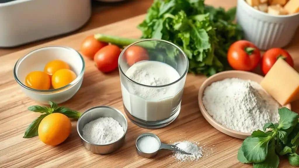 Ingredientes da panqueca salgada de liquidificador