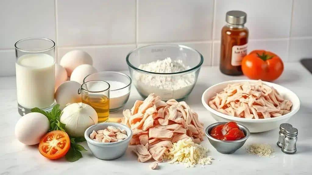 Ingredientes da torta de frango de liquidificador