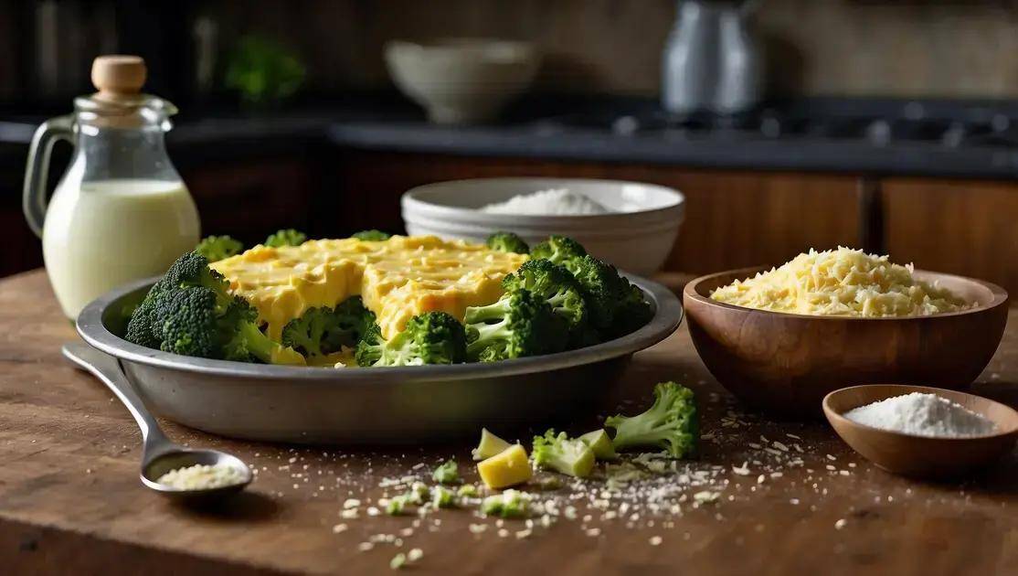 Ingredientes da torta de liquidificador de brócolis