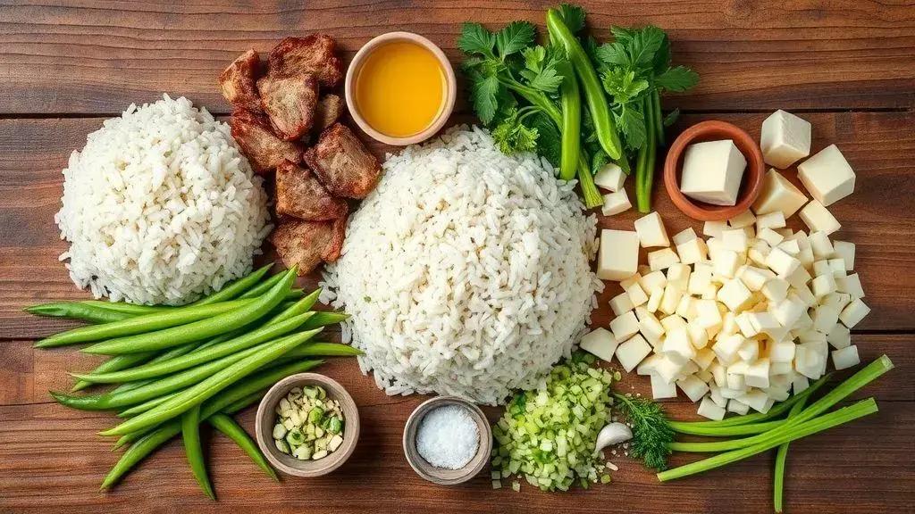 Ingredientes do baião de dois tradicional