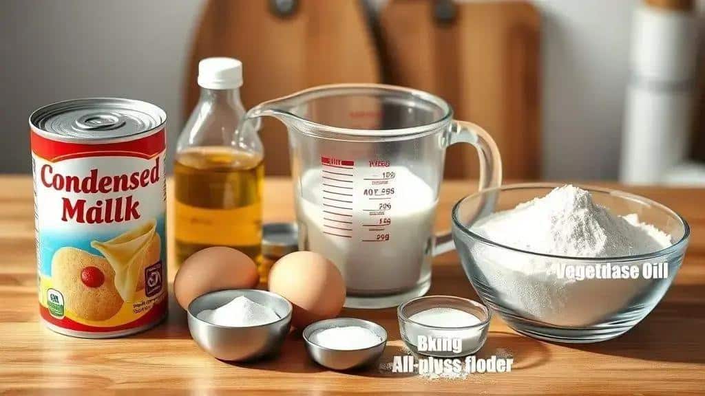 Ingredientes do biscoito de leite condensado de liquidificador