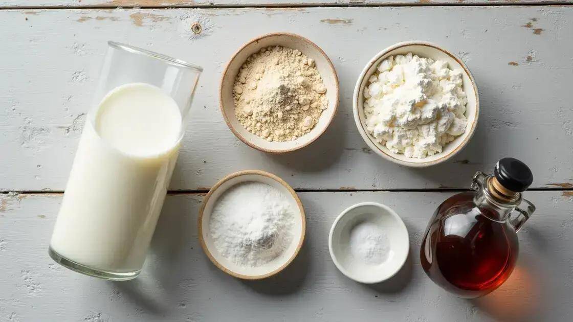 Ingredientes do biscoito de leite de coco vegano