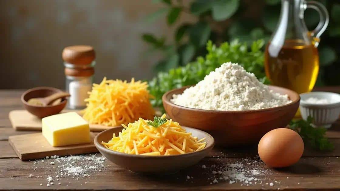 Ingredientes do biscoito de queijo frito